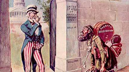 Cartoon, The Immigrant: The .., April 25 1896, Frank Beard, The Ram's Horn.