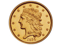 1834 gold half-eagle