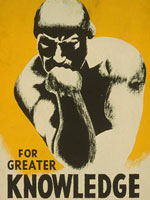 Silkscreen, "For greater knowledge. . . ," Federal Art Project, 1940, LoC