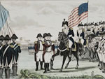Hand-colored lithograph, Surrender of Cornwallis: at York-Town Va, Oct. 1781, N.
