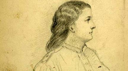 Pencil, Sketch of a woman's head. . . , 1864, William Winchester, NYPL