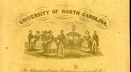 Illustration, Invitation to the 1843 Commencement Ball, May 1843, UNC.