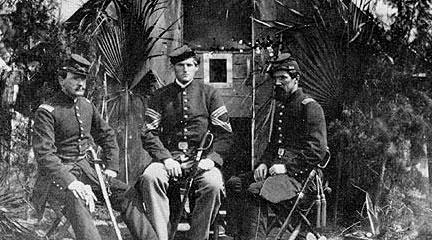 Photo. Capt. Benjamin Prouty, Capt. Gustavus S. Dana, and Capt. Klein. VA Tech