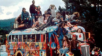 Photo. The "Road Hog" bus, El Rito, New Mexico. 1968. Lisa Law