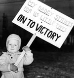 Photo, Genora Johnson with a very..., c. 1936-1937, Flint Sit-Down Strike