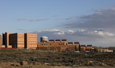 Far away view of Western Wyoming Community College&rsquo;s campus showing some of the taller brick buildings there.