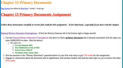 Ron Gorr's Trifecta: Primary Sources, Technology, and Student Interaction in One Activity!