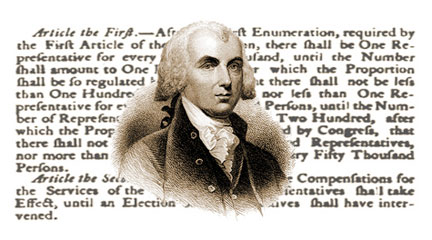 James Madison and broadside with proposed amendments