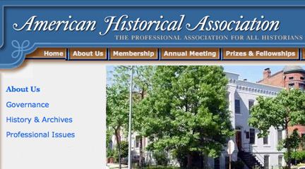 American Historical Association screenshot
