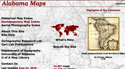 Image, Alabama Maps, June 22, 2010, University of Alabama.