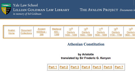 Image, The Avalon Project: Documents in Law, History and Diplomacy: Athenian...