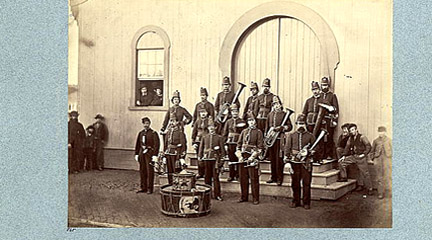 Photo, Band of 10th Veteran Reserve Corps, Washington, D.C., April, 1865, LoC.