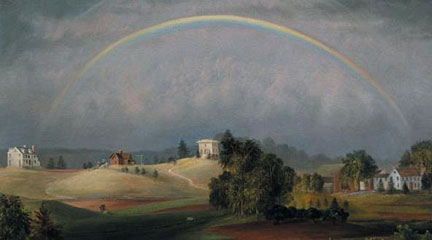 Brook Farm, 1845 painting by Josiah Wolcutt, Massachusetts Historical Society