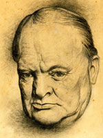 Winston Churchill, drawing by Lynn Ott, 1942
