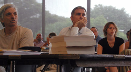 Photo, Teachers listening during a grant workshop. TAH: History Connected