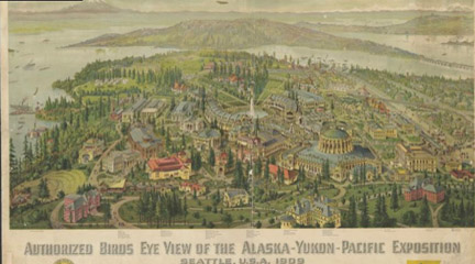 Map, Authorized Birds Eye View of the Alaskan.., 1909, WSU Libraries.