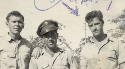 Photograph, Robert McCollum  and two service friends in uniform, Burma, LoC.