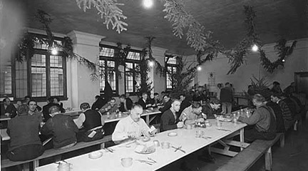 Photo, Meal possibly for homeless men, Seattle, Dec. 23, 1932, Univ. of Wash.