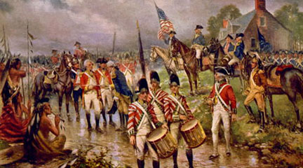 Illustration, Burgoyne's surrender at Saratoga, 1911, P. Moran, LoC.