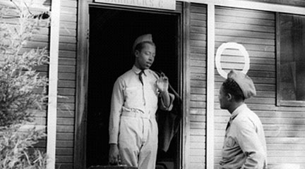 Photograph, Barracks Door, Colored CCC, New Deal Network.