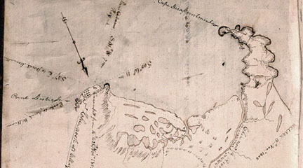 Map, Mouth of the Columbia River, WA and OR, Nov. 16-25, 1805, W. Clark, Codex 1