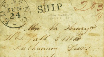 Letter from Samson Ceasar to Henry F. Westfall, 1834, Liberian. . . site