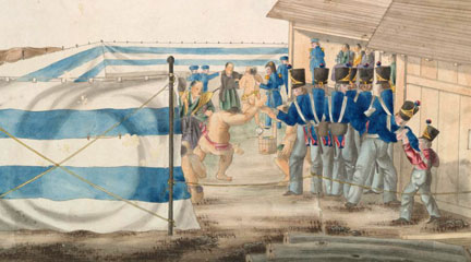 Scroll painting, of Sumo, 1854-1906, anonymous Japanese artist, Perry. . . site