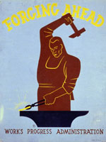 Poster, Forging Ahead, Harry Herzog, 1936-1941, Library of Congress 