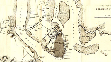 map of 1776 British attack on Charleston