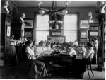 Photography, Group of Young Women Reading in library, 1899, Frances Benjamin Joh