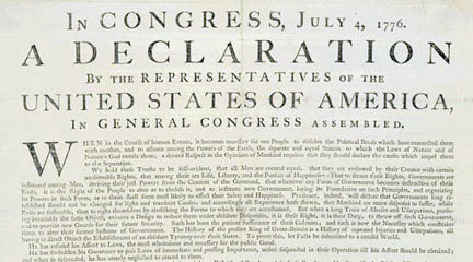 In Congress, July 4, 1776, a declaration by the representatives. LOC