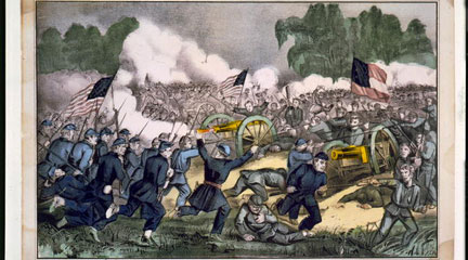 colored lithograph, The battle of Gettysburg, 1863, Currier & Ives, LOC