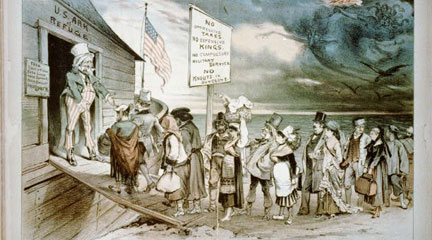 Colored Lithograph, Welcome to all!, 1880, LOC