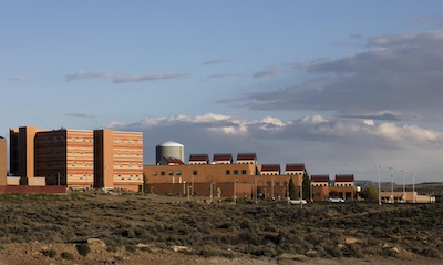 Far away view of Western Wyoming Community College's campus showing some of the taller brick buildings there.