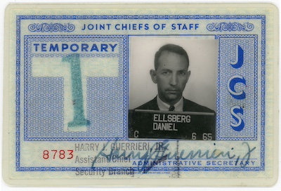 Ellsberg's Joint Chiefs of Staff ID card