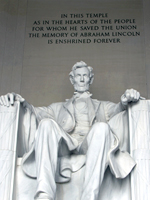 Abraham Lincoln statue from the Lincoln Memorial. NHEC