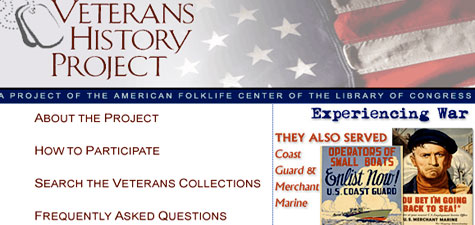 screenshot, veteranshistory project