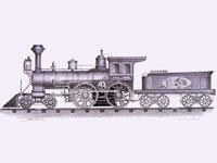 railroad engine, Cleveland, Ohio, 1874