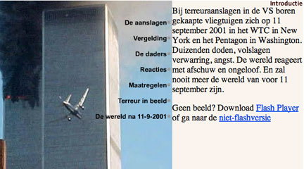 Screenshot, Dossier: Aanslag op Amerika, 15 September 2001, de Volkskrant