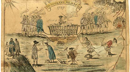 engraving and watercolor, The looking glass for 1787, 1787,  Amos Doolittle, LOC