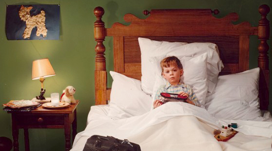 Color print, Insurance Ad, Boy in Bed, Nickolas Muray, 1935