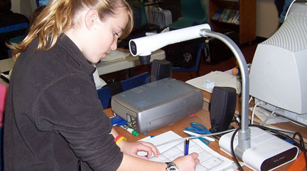 Photo, explaining w/ document camera, January 4, 2004, roswellsgirl, Flickr