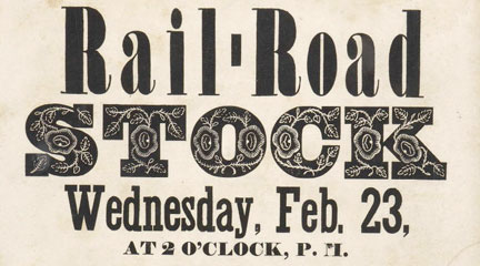 Broadsides, Auction sale of rail-road stock..., 1842, Connecticut History Online