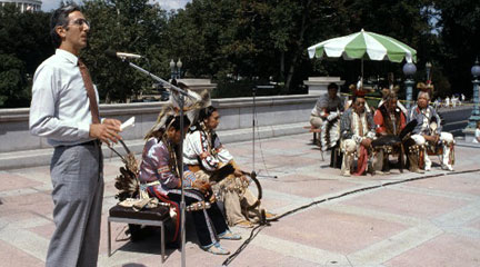 Photo, Alan Jabbour Provides an Introduction..., 1985, Library of Congress 