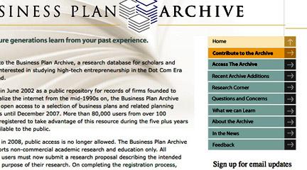 Image, Business Plan Archive.