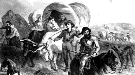 Illustration, Emigrants Crossing..., 1869, H.B. Hall, Jr., California History...