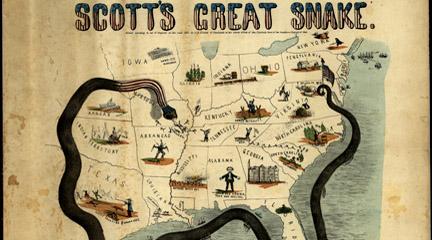 Map, Scott's great snake, 1861, J.B. Elliott, Library of Congress.