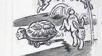 Cartoon, Hare and Tortoise, 2000, Herb Block, Herblock's History.
