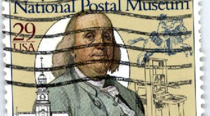 Postage stamp, Benjamin Franklin, An Outline of American Literature.