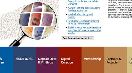 Image, Inter-University Consortium for Political and Social Research home page.